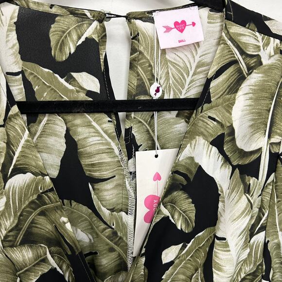 NWT Buddy Love Connie Tie Front Mini Dress Palm Print Womens Small - Picture 6 of 7